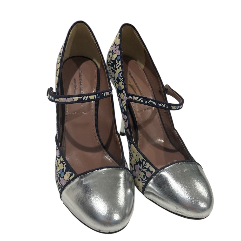 Tabitha Simmons for J. Crew Made in Italy Mary Jane Pumps with Silver Trim